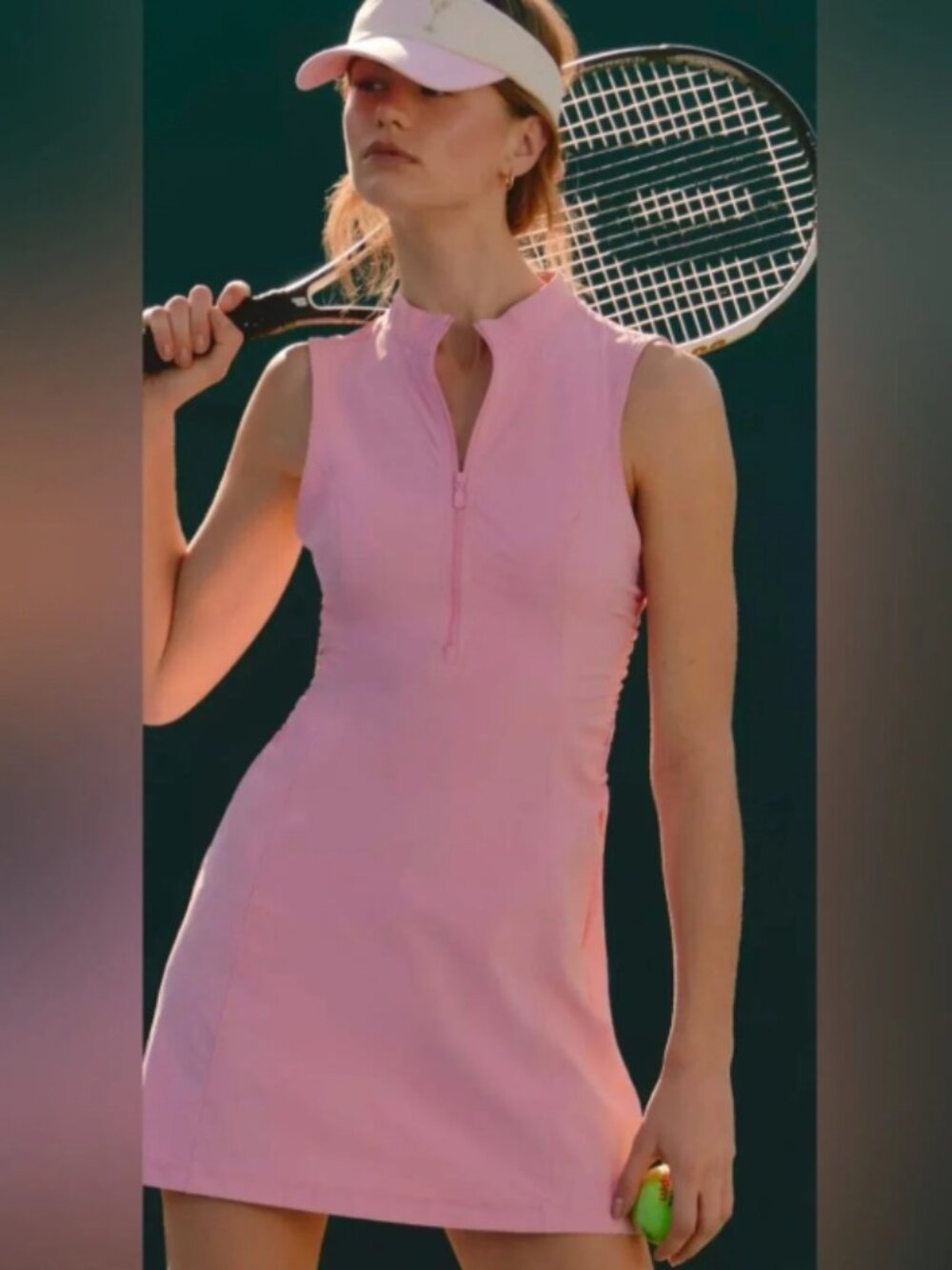 NWT Anthropologie Daily Practice Shirred Mini Dress in Peony Pink